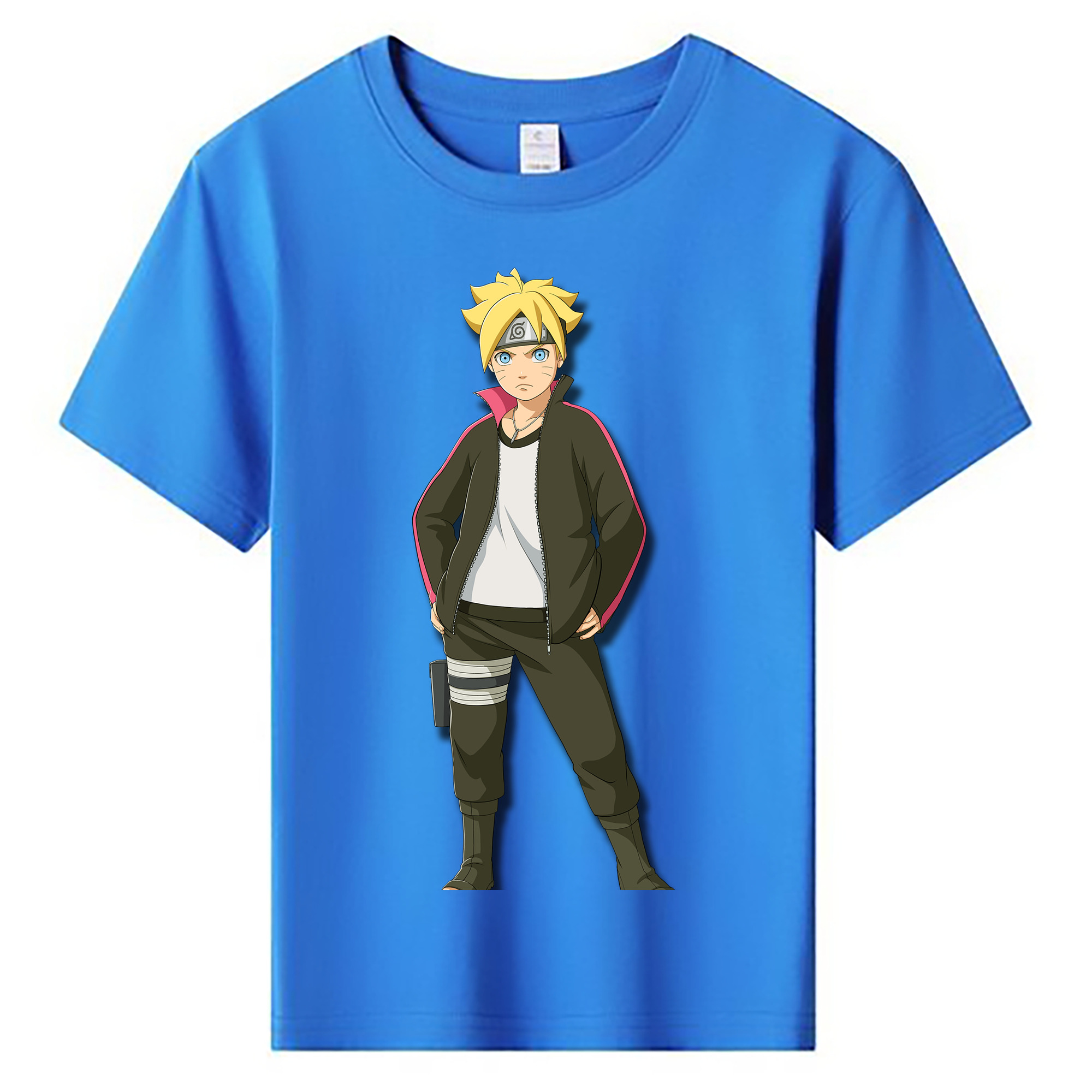 （画像用） NARUTO -ナルト- うずまき ボルト Uzumaki Boruto 綿100％キッズTシャツ（フロントプリント）